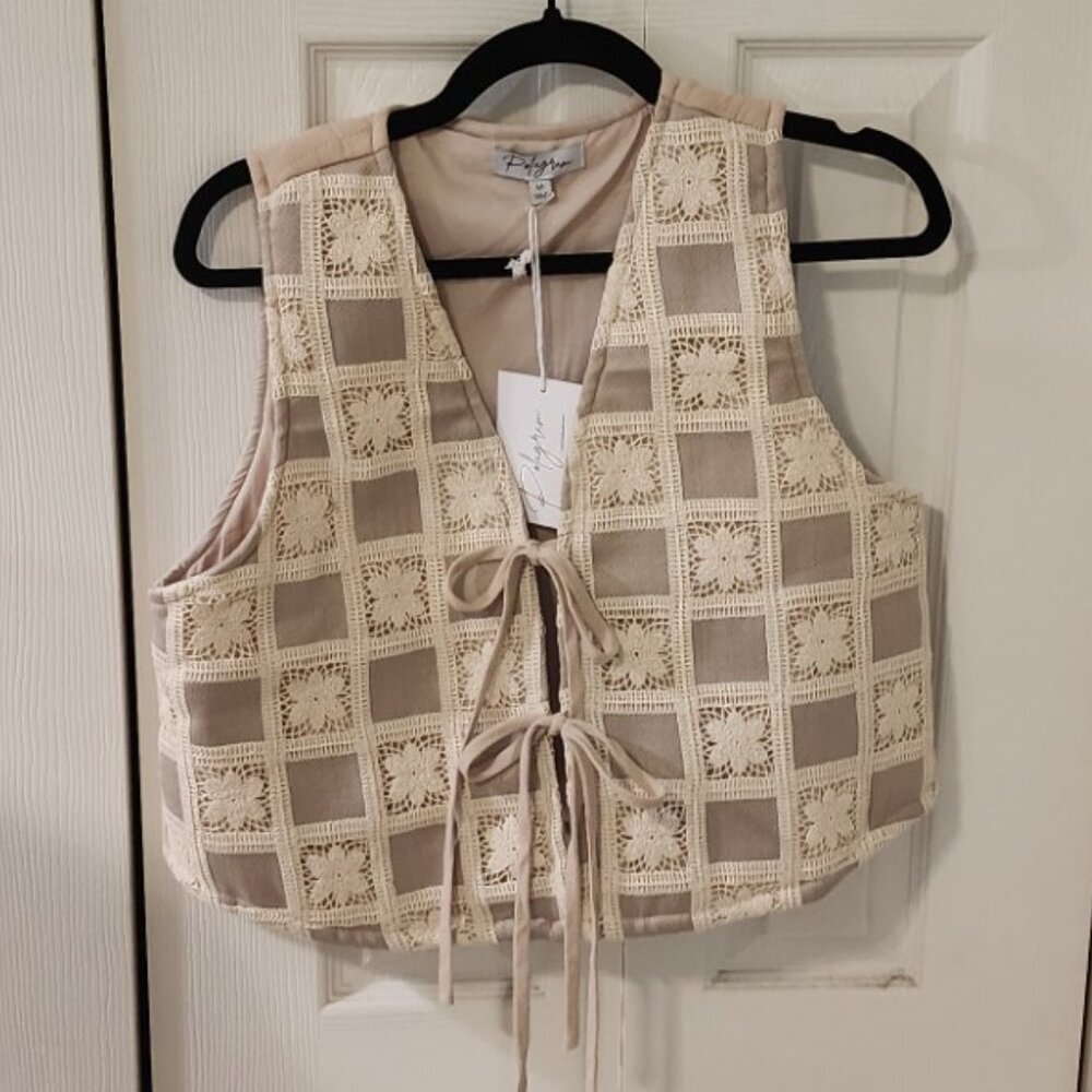NWT Tie-Front Vest